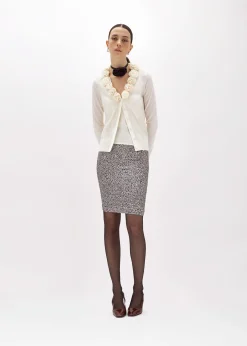 ANIMALIER PRINT MIDI SKIRT IN SATIN