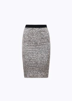 ANIMALIER PRINT MIDI SKIRT IN SATIN