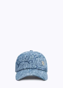 BASEBALL CAP IN ROSE PRINT DENIM