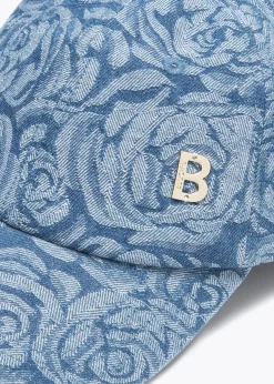 BASEBALL CAP IN ROSE PRINT DENIM