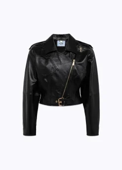 Biker Jacket with embossed rose