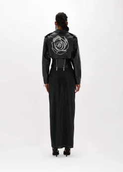 Biker Jacket with embossed rose