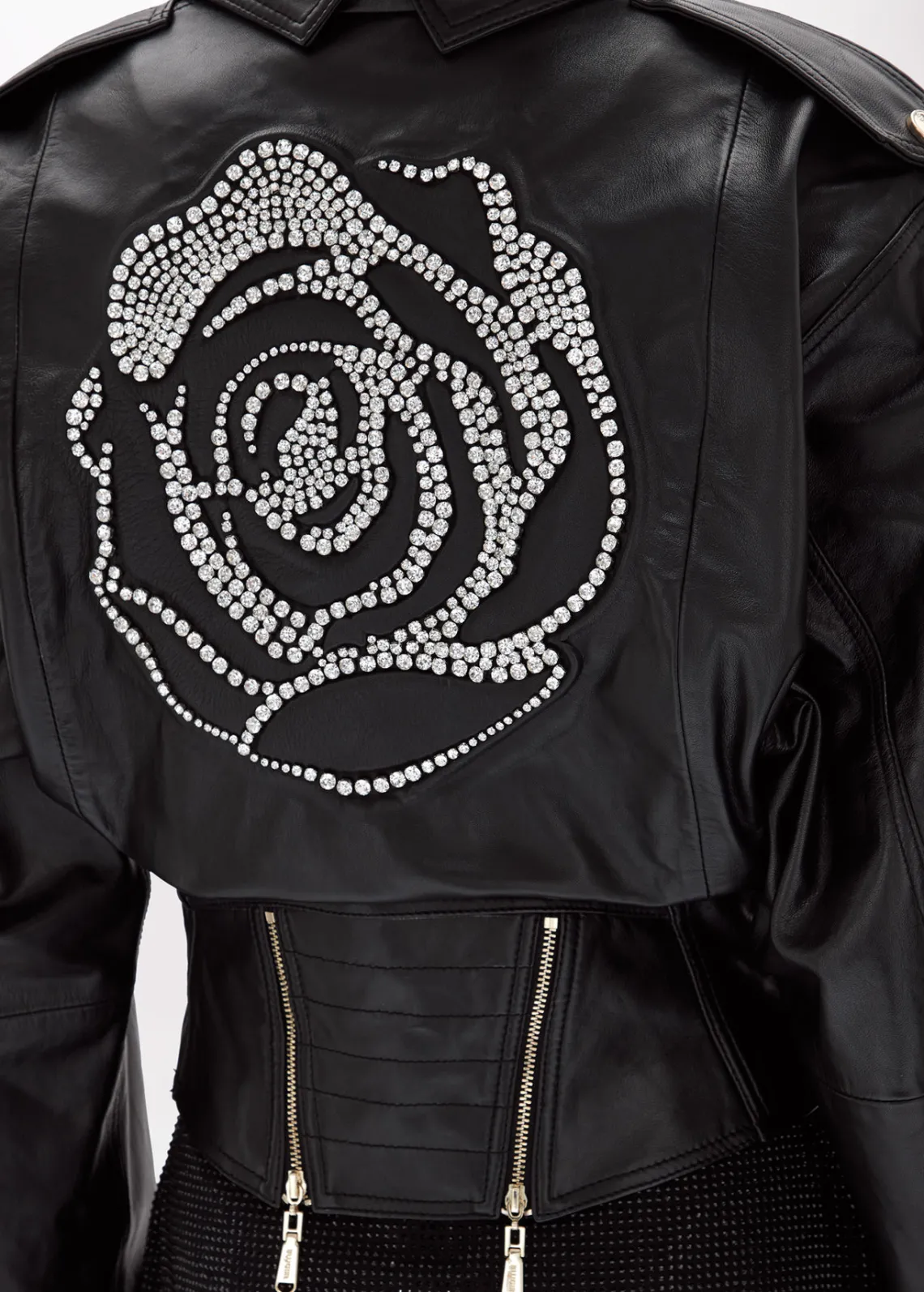 Biker Jacket with embossed rose