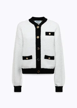 BOUCLÉ KNIT JACQUARD BOMBER JACKET