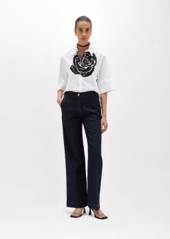 BOXY FIT SHIRT IN ROSE PRINT POPLIN