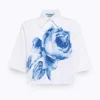 BOXY FIT SHIRT IN ROSE PRINT POPLIN