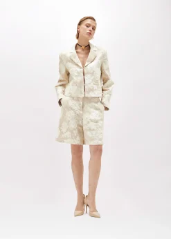 BOXY FLORAL JACQUARD JACKET