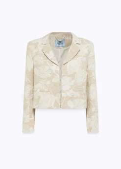 BOXY FLORAL JACQUARD JACKET