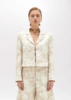 BOXY FLORAL JACQUARD JACKET