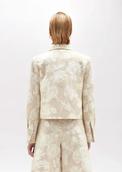 BOXY FLORAL JACQUARD JACKET