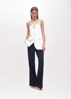 BUSTIER TOP IN LIGHT CRÊPE