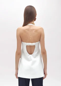 BUSTIER TOP IN LIGHT CRÊPE