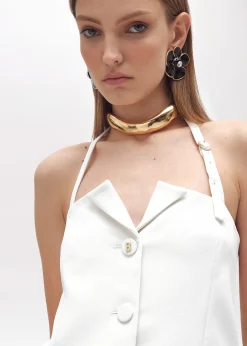 BUSTIER TOP IN LIGHT CRÊPE