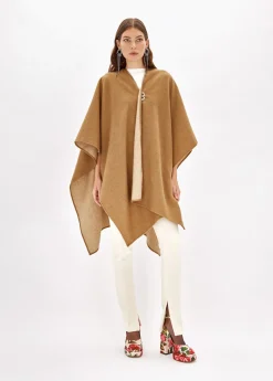 CAPE IN WOOL WITH RHINESTONES