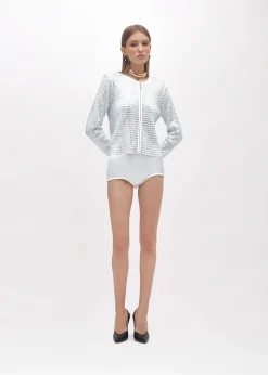CARDIGAN AND TOP WITH BAGUETTE CRYSTAL DECORATIONS