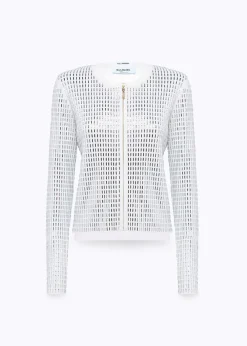 CARDIGAN AND TOP WITH BAGUETTE CRYSTAL DECORATIONS