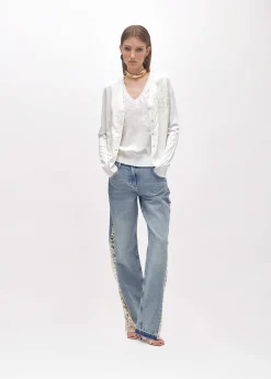 CARDIGAN AND TOP WITH FLORAL EMBROIDERY