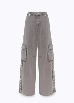 CARGO PANTS IN DRILL WITH SLITS