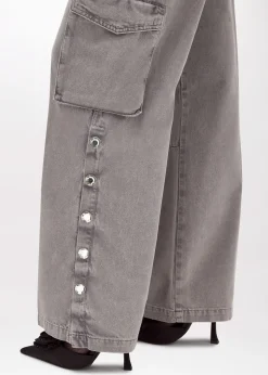 CARGO PANTS IN DRILL WITH SLITS