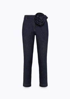 CIGARETTE JEANS IN DENIM WITH BELT
