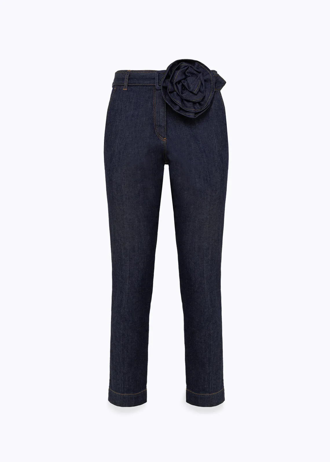 CIGARETTE JEANS IN DENIM WITH BELT