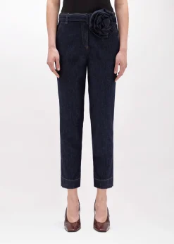 CIGARETTE JEANS IN DENIM WITH BELT