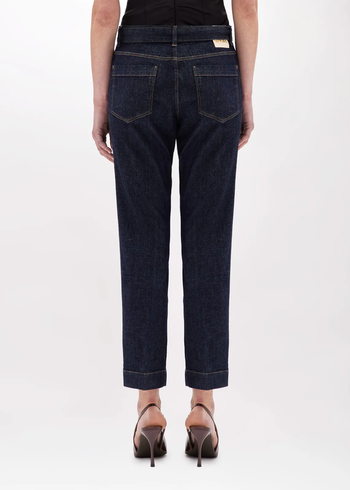 CIGARETTE JEANS IN DENIM WITH BELT
