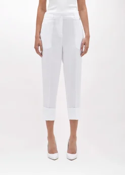CIGARETTE PANTS IN LINEN BLEND