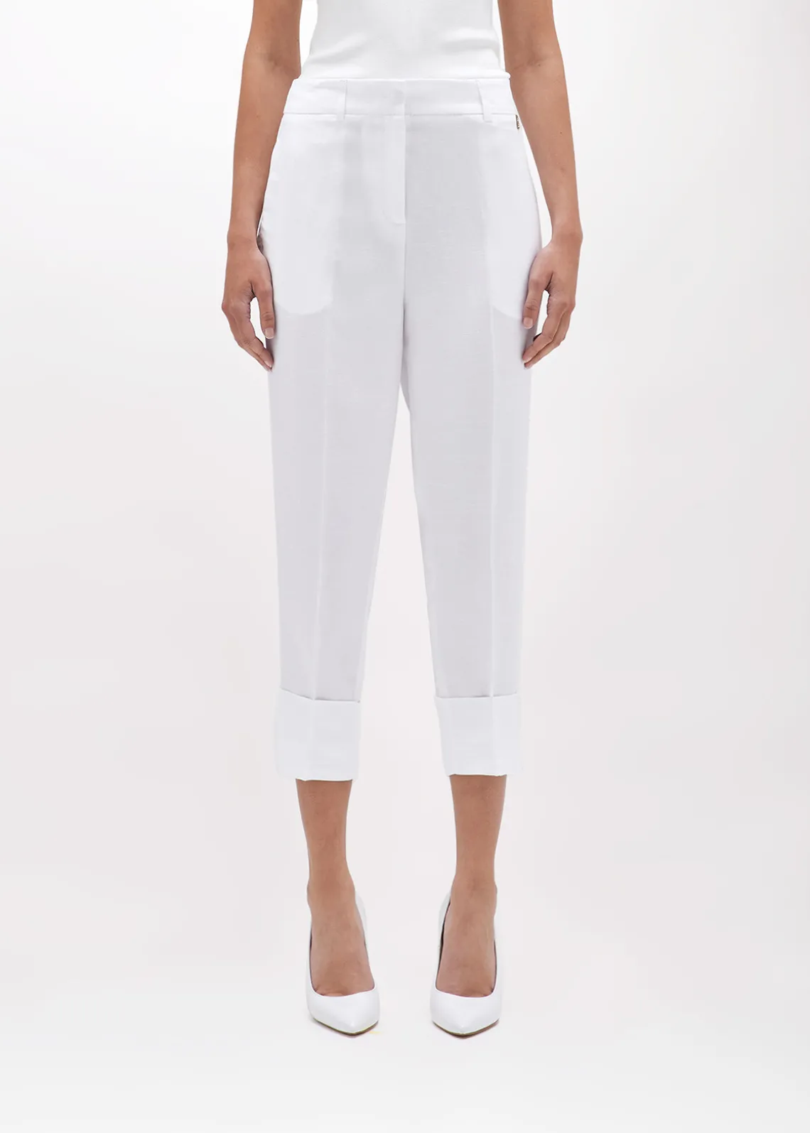 CIGARETTE PANTS IN LINEN BLEND