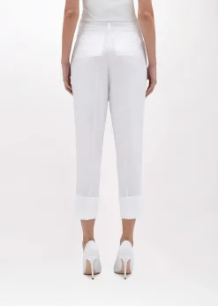 CIGARETTE PANTS IN LINEN BLEND