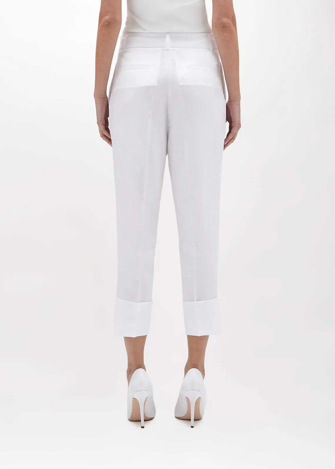 CIGARETTE PANTS IN LINEN BLEND