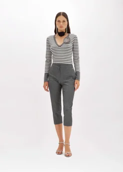CIGARETTE PANTS IN MÉLANGE FLANNEL