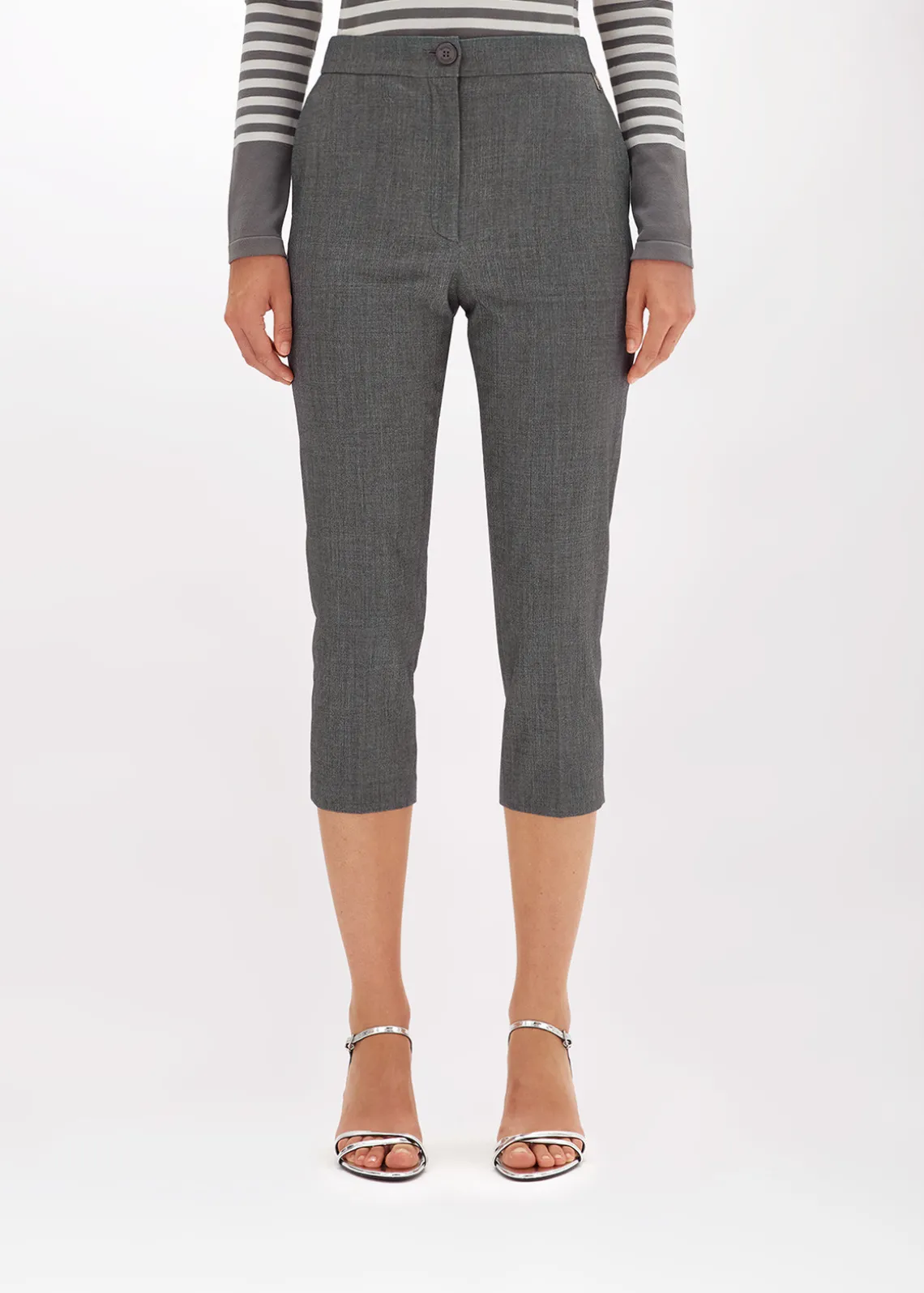 CIGARETTE PANTS IN MÉLANGE FLANNEL