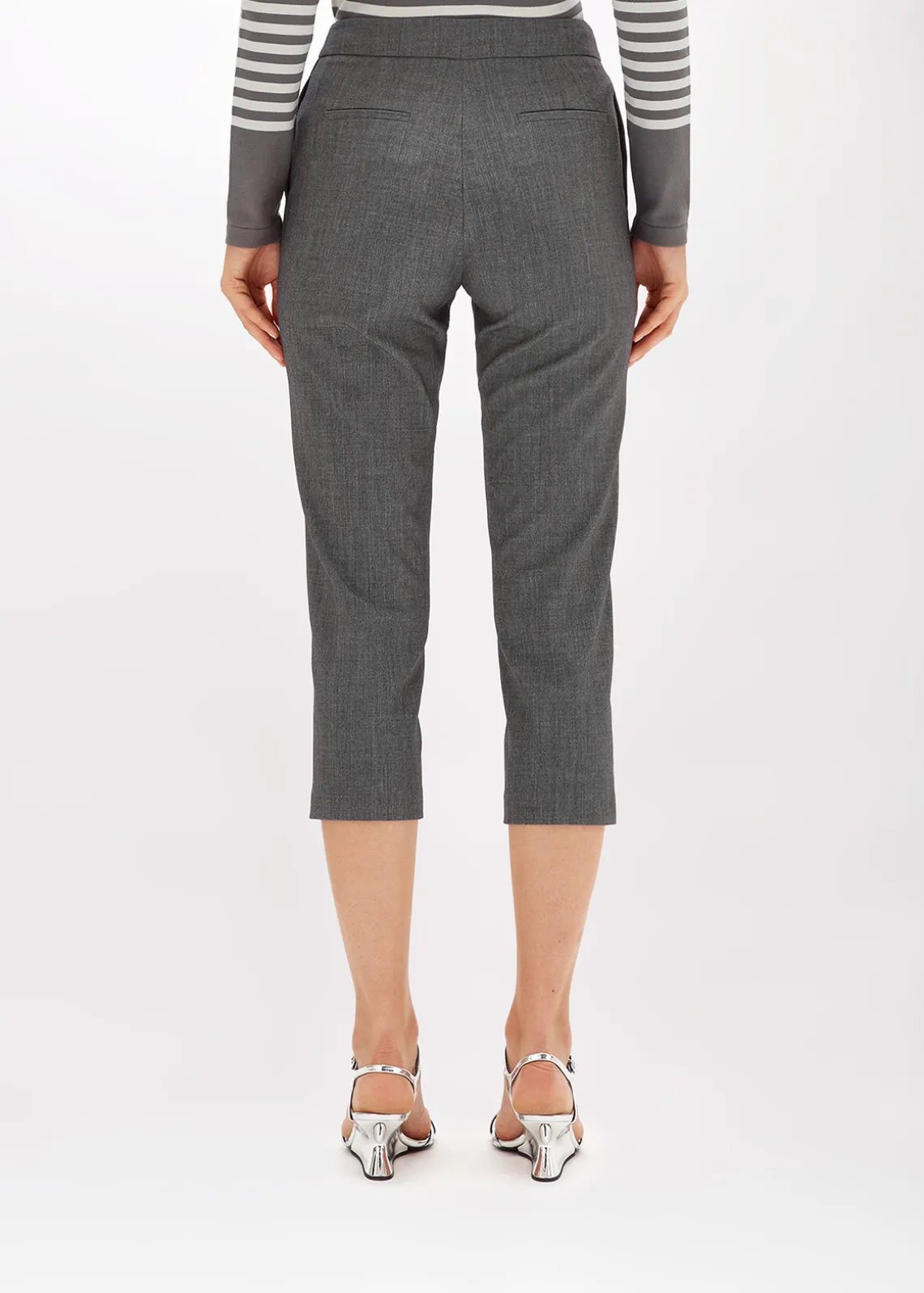 CIGARETTE PANTS IN MÉLANGE FLANNEL