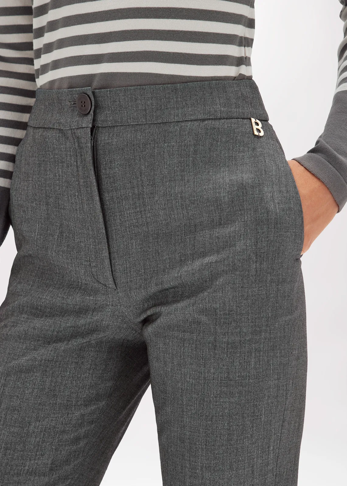 CIGARETTE PANTS IN MÉLANGE FLANNEL