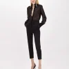Cigarette pants in stretch crêpe