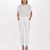 Cigarette pants in stretch crêpe