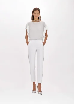 Cigarette pants in stretch crêpe