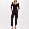 Cigarette pants in stretch crêpe