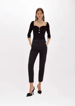 Cigarette pants in stretch crêpe