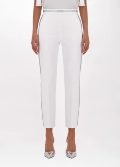 Cigarette pants in stretch crêpe