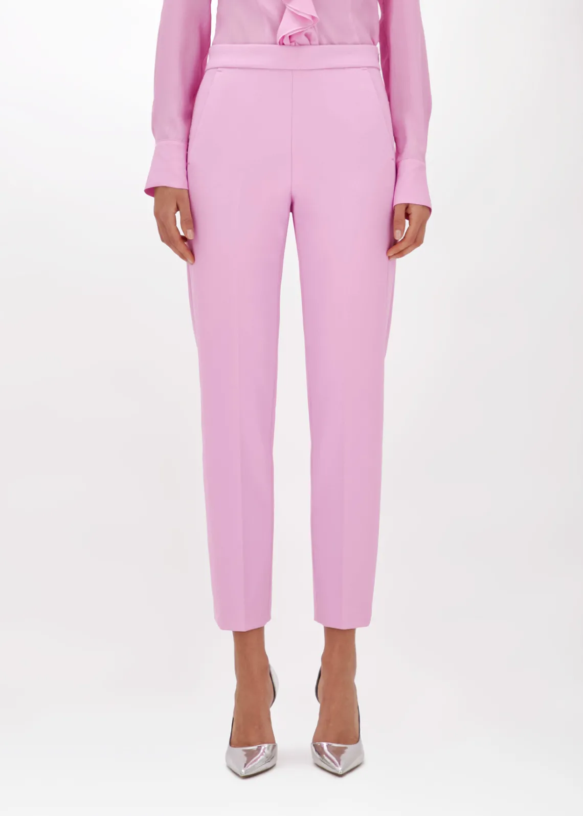 Cigarette pants in stretch crêpe