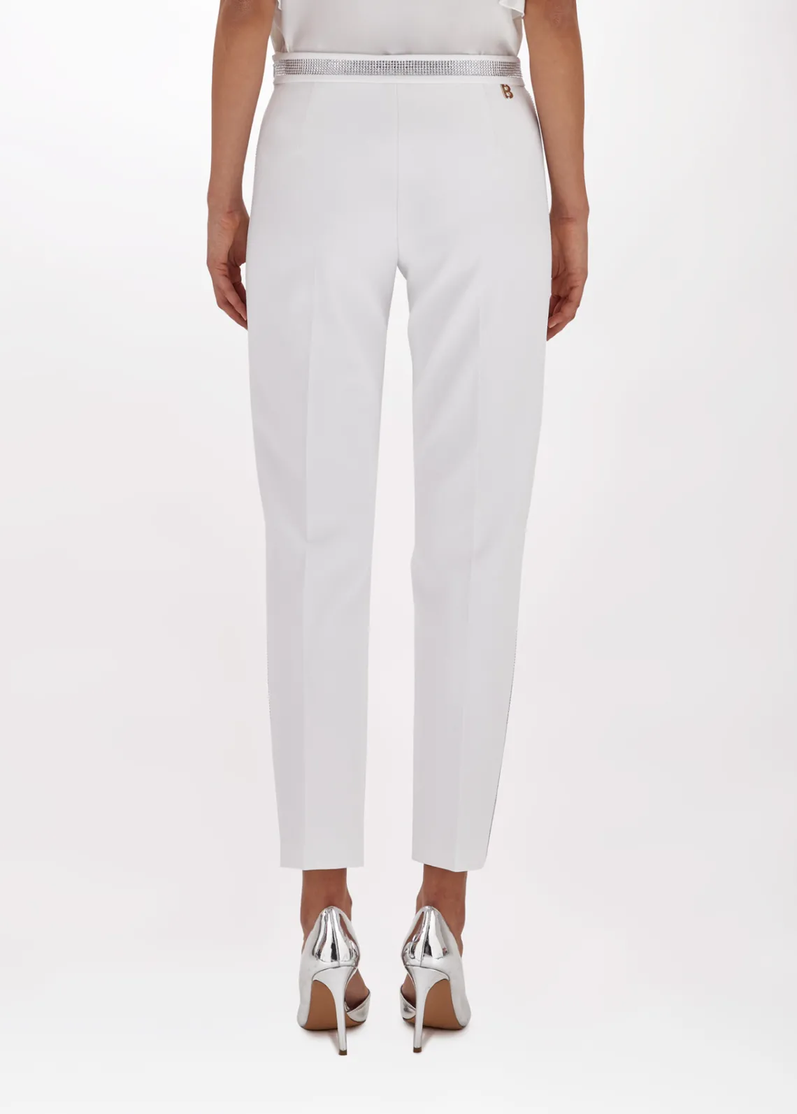 Cigarette pants in stretch crêpe