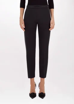 Cigarette pants in stretch crêpe