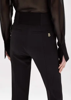Cigarette pants in stretch crêpe