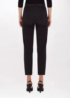 Cigarette pants in stretch crêpe