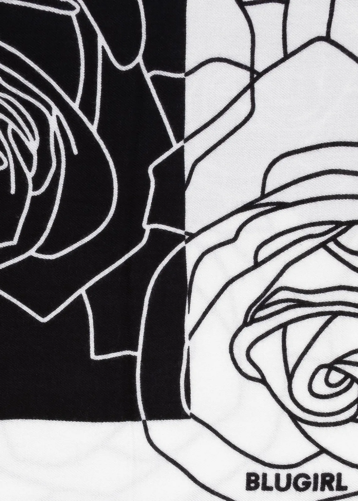 COLOR BLOCK STOLE WITH ROSES