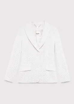 CREPE BLAZER JACKET WITH RHINESTONES