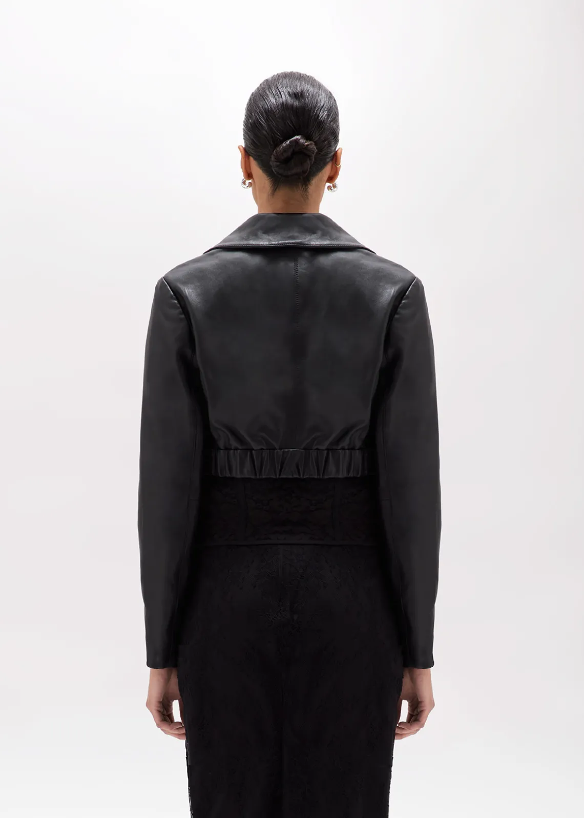 CROPPED LEATHER BIKER JACKET