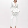 CRÊPE BLAZER JACKET WITH LACE TOP
